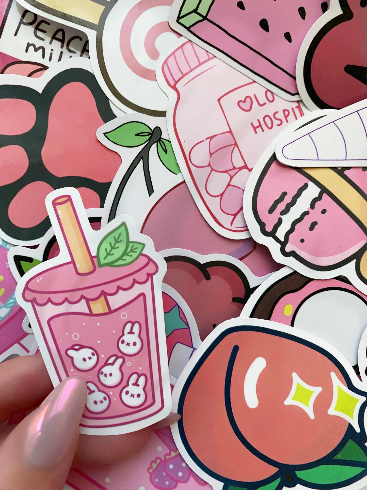 Pink Shiny Stickers